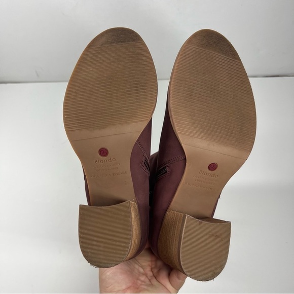 Blondo Nova Waterproof Bootie Maroon Nubuck Leather B6207 Womens Size 7.5 - Picture 7 of 11